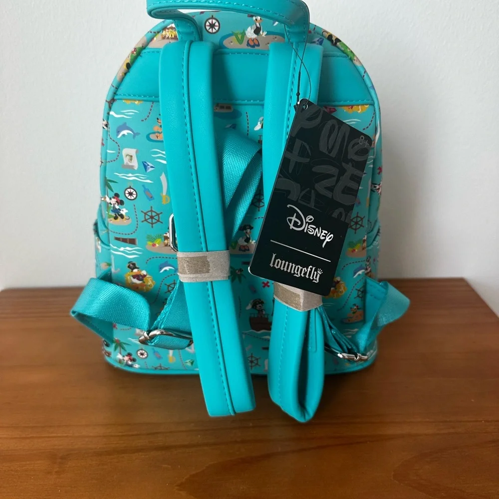 Loungefly Disney Sensational Pirates Characters Mini Backpack Teal One Size New - Picture 6 of 10